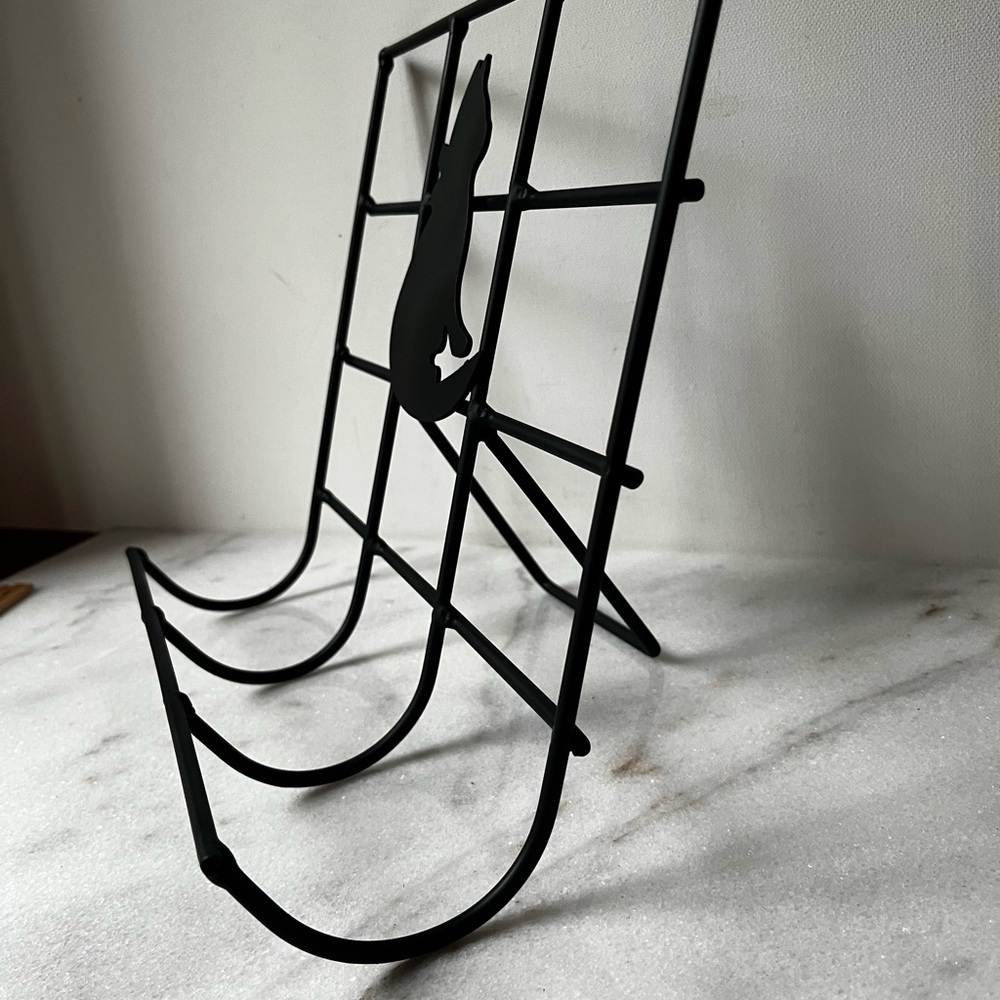 Black metal Cook Book Stand painting holder display with black cat… - Picture 5 of 13